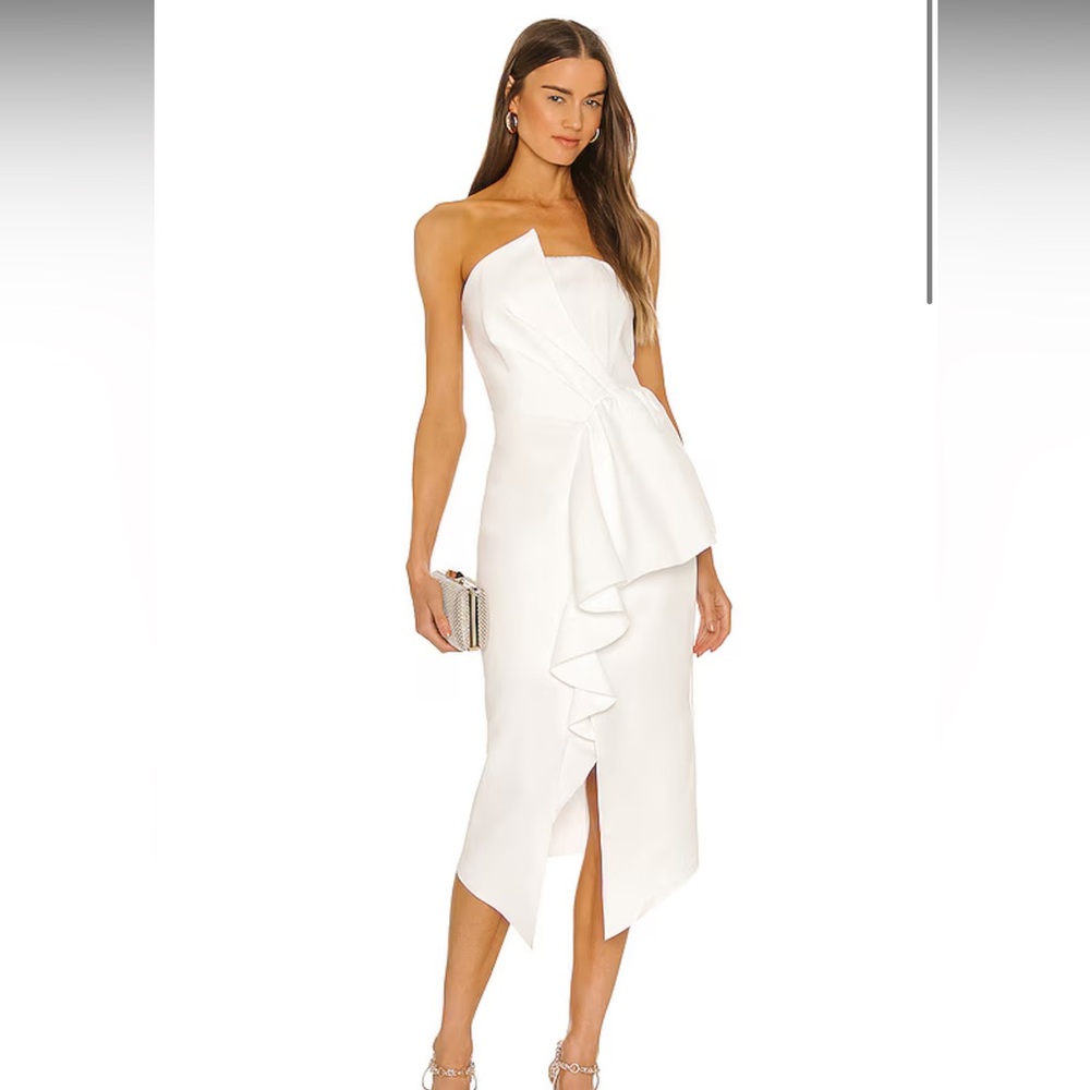 Elliatt White Strapless Midi Dress